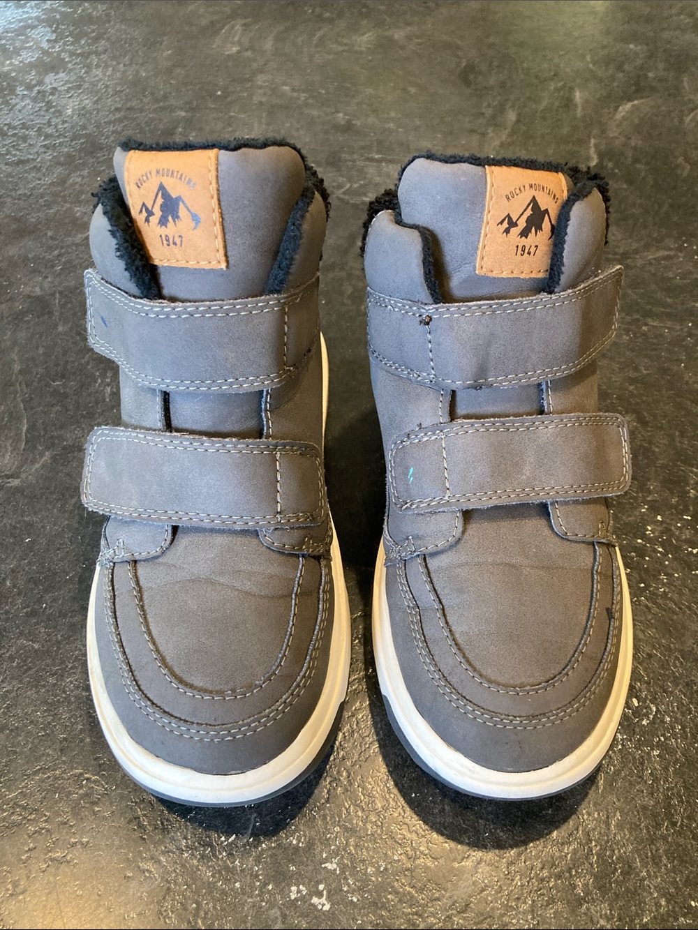 Boys Rocky Mountain gray high top boots size 12.5